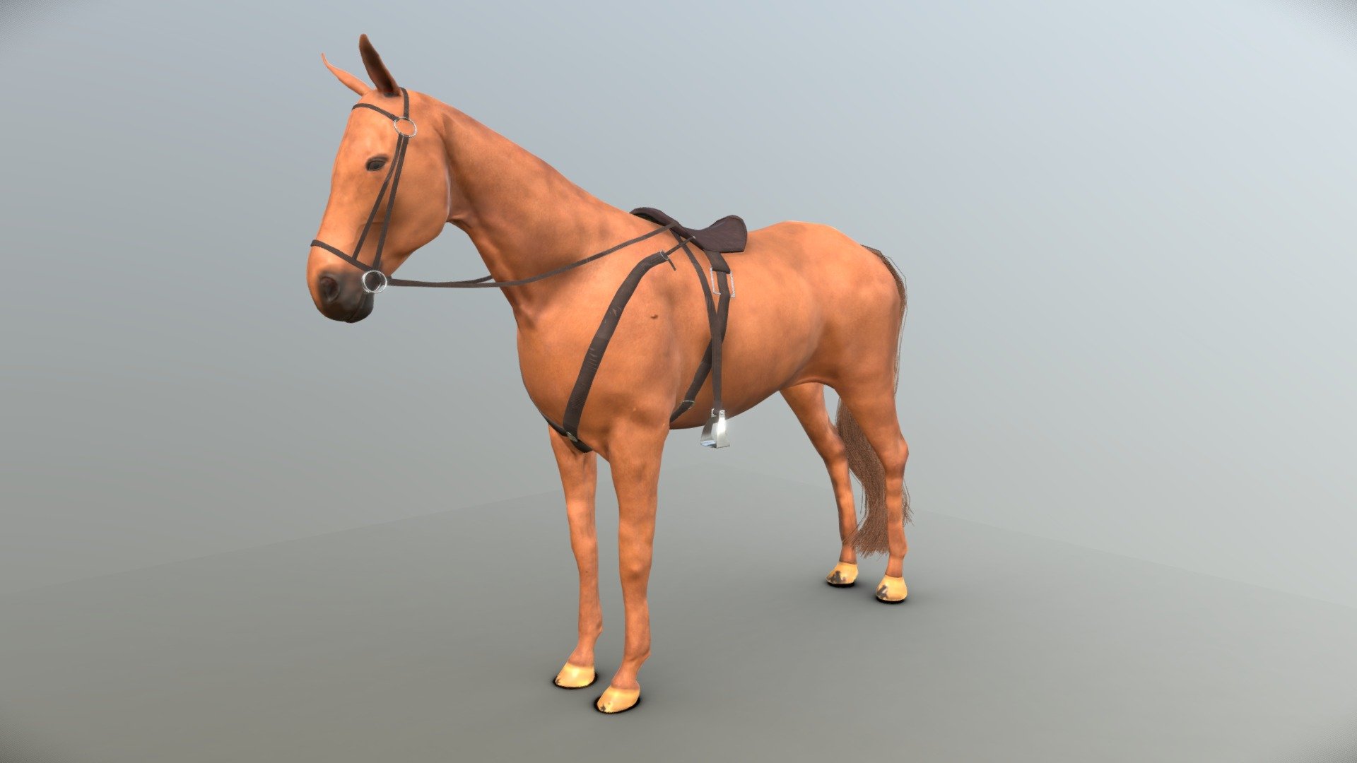 Horse with saddle - Download Free 3D model by deniskafive 3d model