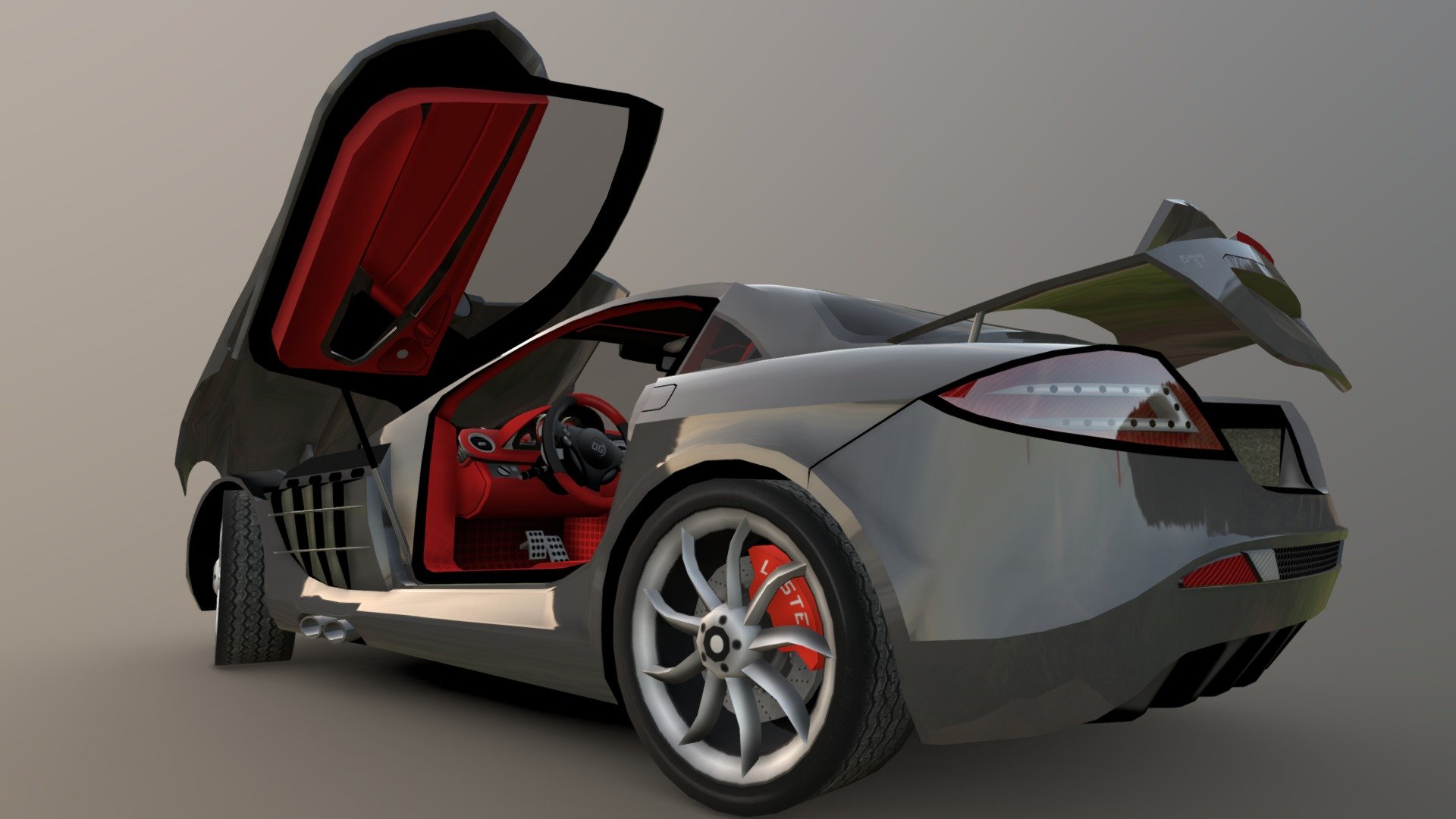 Low poly model for mobile game with interrior and moving parts
30 objects
12k verts
20.2k triangles
11.2k polygons
Textures 256x256 to 2048x2048
Created in blender3d 2021 - Mercedes McLaren SLR - 3D model by OG Cars (@zigzag977010) 3d model