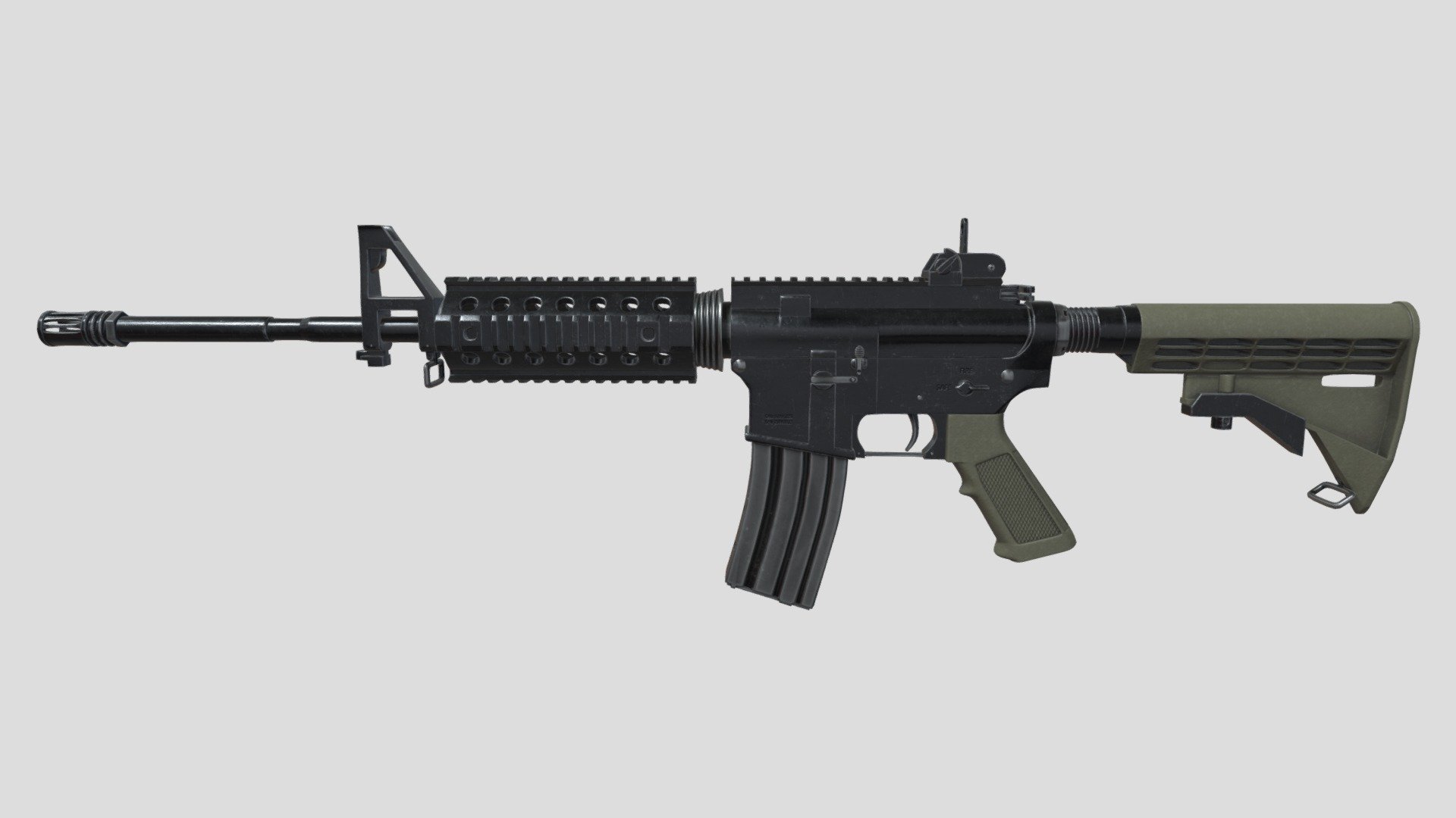 Blender model

4k textures (Substance Painter)
 - M4A1 - Assault Rifle - 3D model by user77 3d model