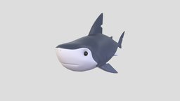 Character073 Shark shark, marine, fish, white, mascot, big, predator, ocean, aquatic, character, cartoon, simple, sea, noai