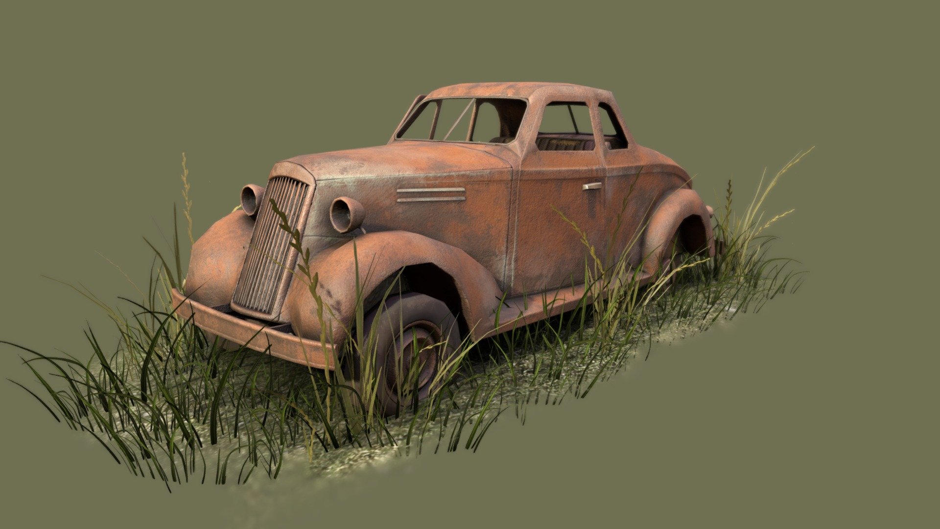 Left to sit, and become overgrown. I also wanted to try a different way of displaying my model.

Edit: I got rid of the vines, and added grass, I was not so happy with the vines.

Made with 3DSMax, and Textured in Photoshop and Substance Painter - Forgotten Car - Buy Royalty Free 3D model by Renafox (@kryik1023) 3d model
