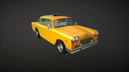 Low Poly Yellow Cab 01
