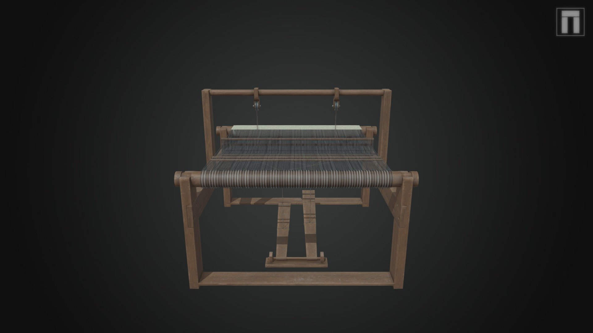 Historical reconstruction of a horizontal loom, typical of what might have been used to weave broad cloth in  15th century England. It is animated to show how it would have worked, with foot peddles pulling the threads up and down. The model is part of an upcoming VR reconstruction and is optimised for real-time 3d model