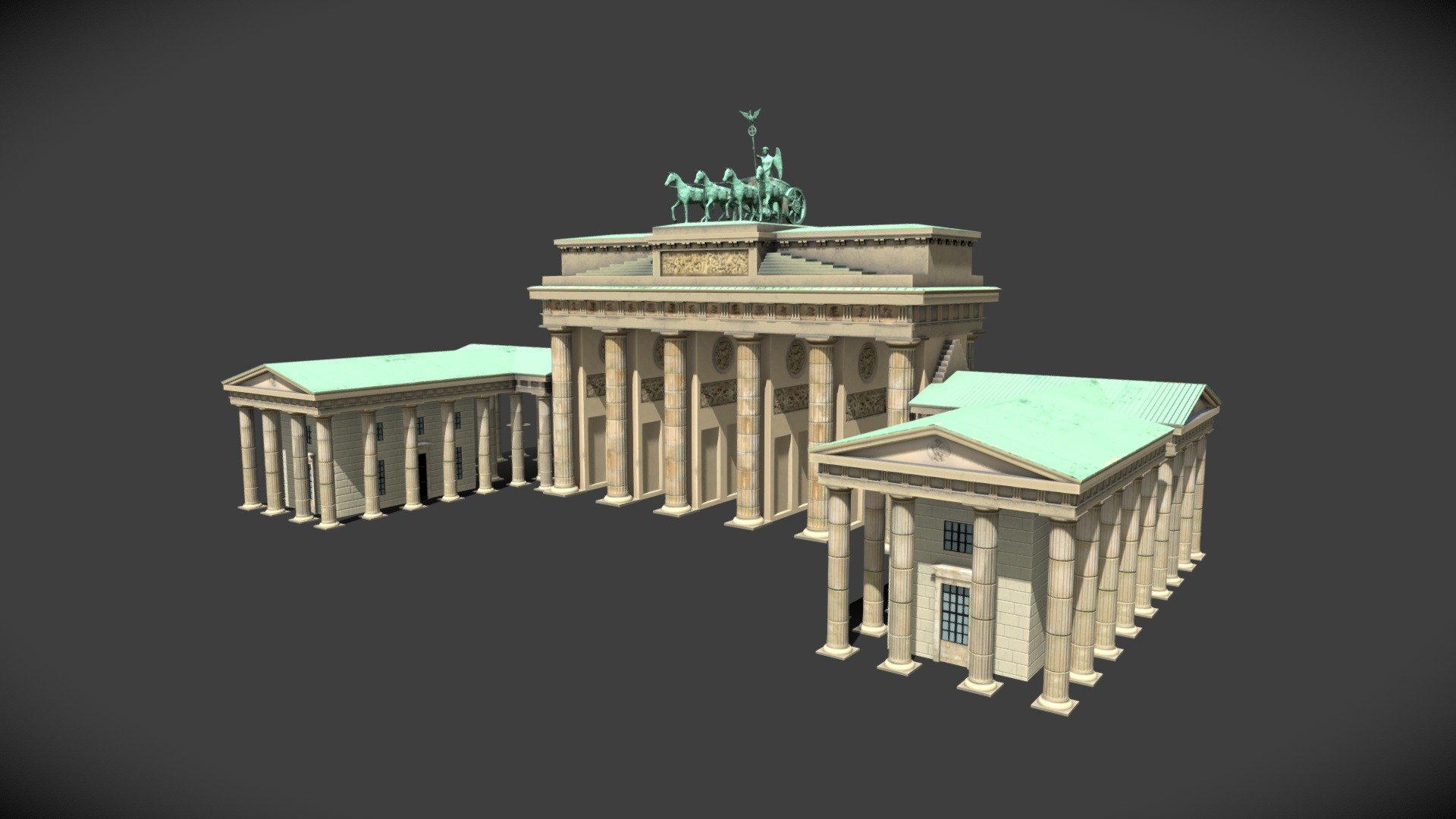 Game ready Brandenburg Gate model, good for rendering as well. Enjoy - Brandenburg Gate - 3D model by astistudio 3d model