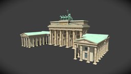 Brandenburg Gate gate, brandenburg, germany, berlin, lowpoly