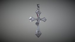 Cross cross, jewelry, fashion, silver, metal, pbr