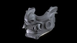 Samurai Mask IV stl, prop, samurai, 3dprinting, mask, kabuto, japanese, mempo