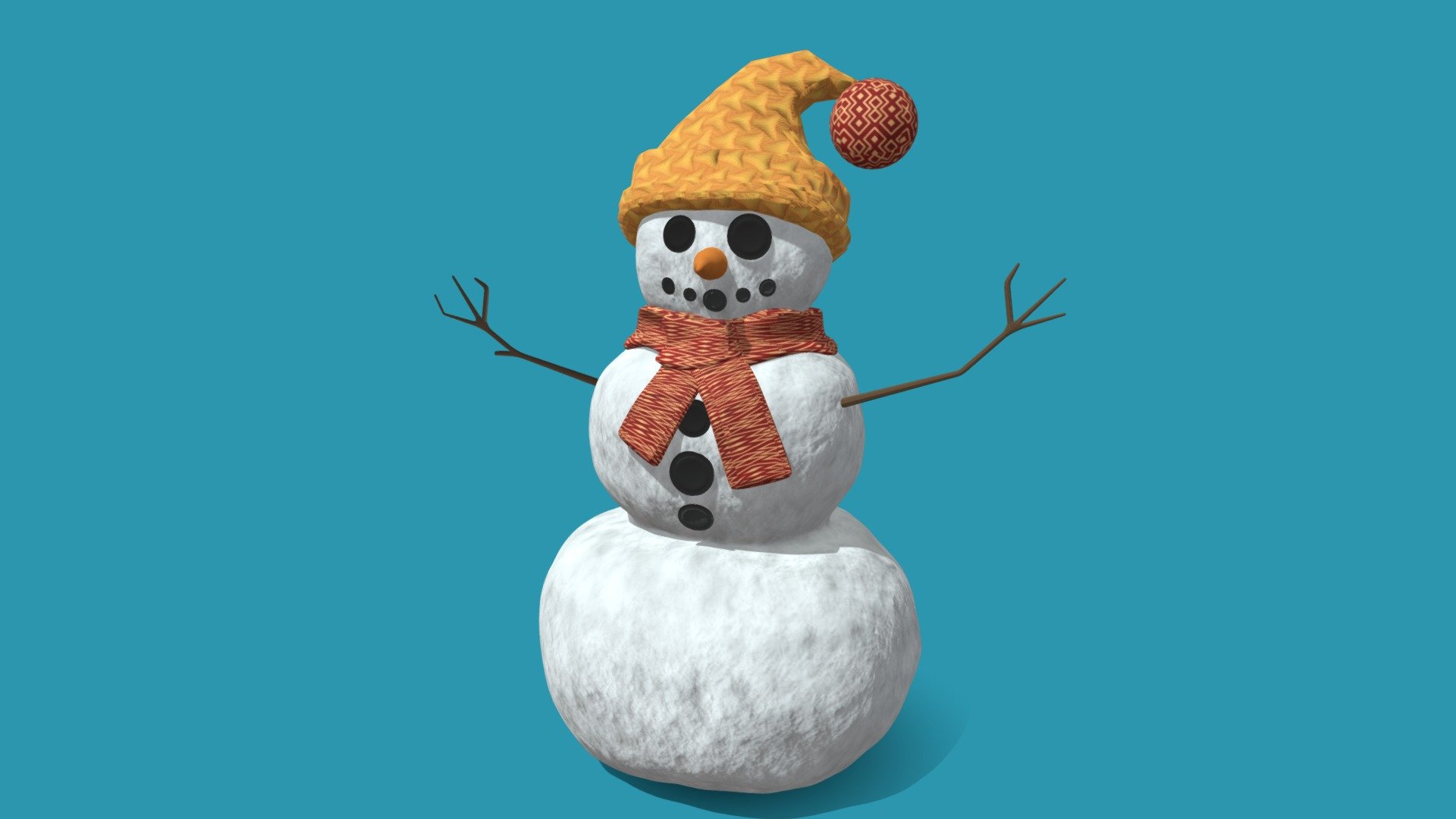 Snowman - 3D Model - Blender 
Snowman With Scarf &amp; Hat , all modeling by Blender - Snowman - 3D Model - 3D model by RiverofCreative 3d model