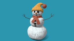 Snowman snowman, winter, christmas, holidays, modeling3d, modeling-blender3d, modeling, unity, unity3d, game, 3d, blender3d, model, gameasset, winterscene, blrender