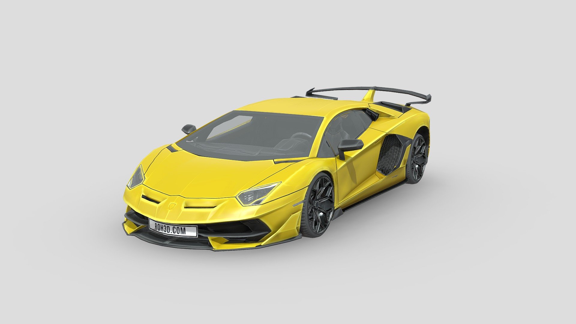 Low Poly Lamborghini Aventador 2019, clean geometry with only 14K polys. It also included PSD files, so you can easily change the color.

The Lamborghini Aventador (Spanish pronunciation: [aβentaˈðoɾ]) is a mid-engine sportscar produced by the Italian automotive manufacturer Lamborghini. In keeping with Lamborghini tradition, the Aventador is named after a Spanish fighting bull that fought in Zaragoza, Aragón in 1993. The Aventador is the successor for the Murciélago and is made by hand in Sant'Agata Bolognese, Italy.

Launched on 28 February 2011 at the Geneva Motor Show, five months after its initial unveiling in Sant'Agata Bolognese, the vehicle, internally codenamed LB834, was designed to replace the then-decade-old Murciélago as the new flagship model.

Soon after the Aventador's unveiling, Lamborghini announced that it had sold 12 cars, with deliveries starting in the second half of 2011. By March 2016, Lamborghini had built 5,000 Aventadors, in five years.

Source: Wikipedia - Low Poly Car - Lamborghini Aventador SVJ 2019 - Buy Royalty Free 3D model by ROH3D 3d model