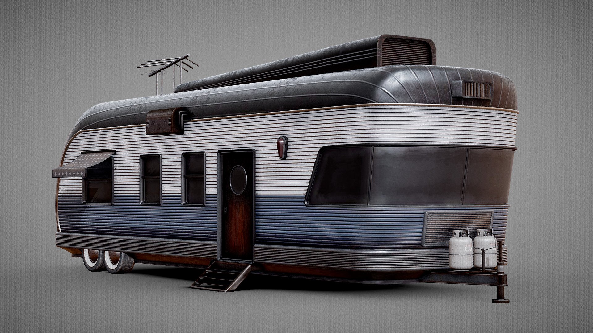 Here is a retro trailer home I made for practice. I was inspired by the old spartan trailers in the 1950s and wanted to create my own mixed with some of the other styles of trailers from that era.s

Low poly OBJ model

2k TGA textures - Retro Trailer - Buy Royalty Free 3D model by Tom Seddon (@bloodmeat08) 3d model