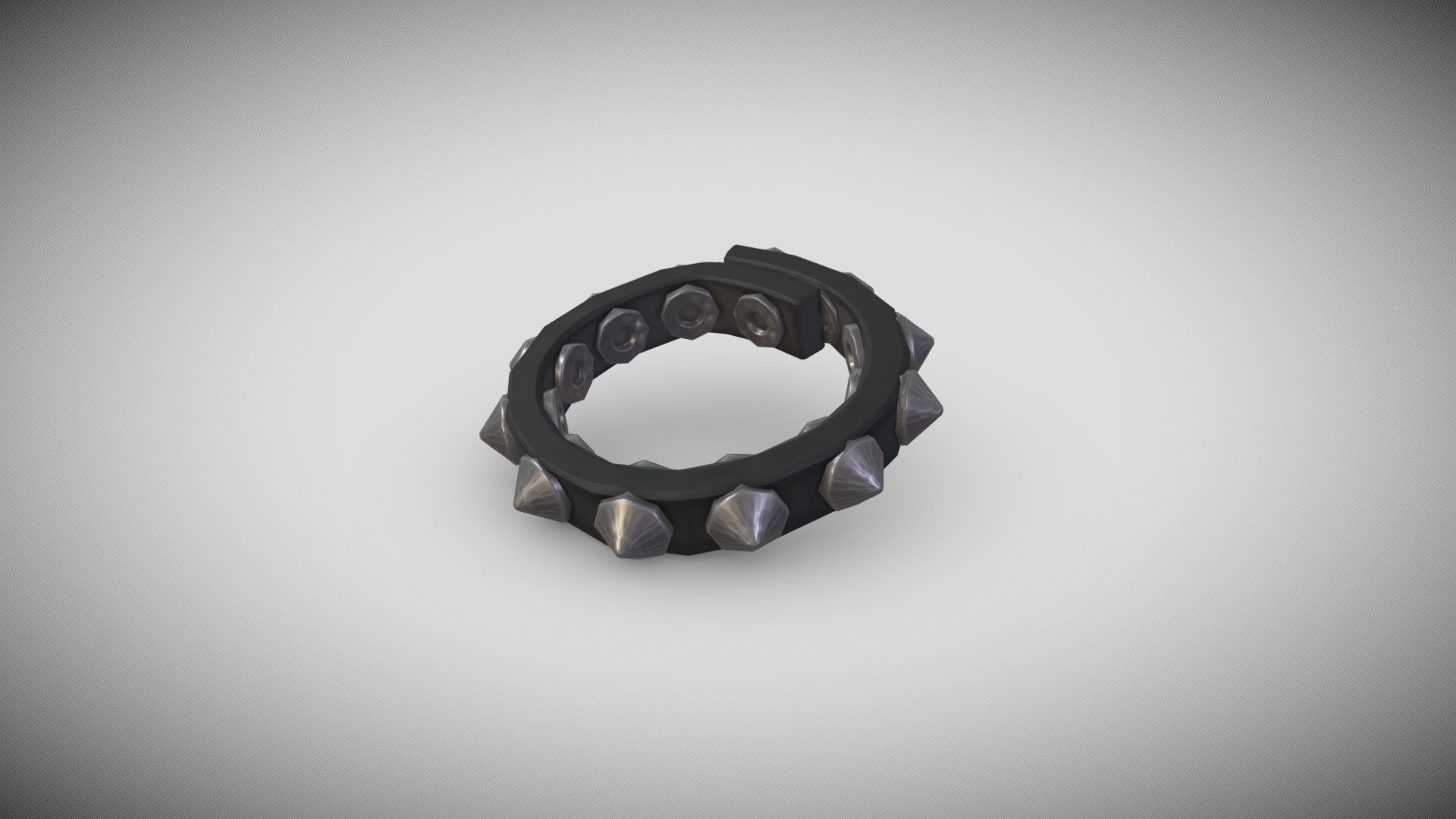 If you need additional work done do not hesitate to contact me, I am available for freelance work.

Slimmest Variation of punk bracelet for the wrist / arm with round spikey stud type. Can also be used as choker or belt or other types of accessory for a punk character or to leash a pet dog/cat/etc. to look more badass/goth/emo/etc. Full retopology and pbr colored.

Punk Rock Biker Slimmest Strap Leather Bracelet Leather, 1 row of Rivets, Buckle Cuff Bracelet. Spike Studs. Studded Wristband. Clasp Bracelet. Heavy Metal Rock.

Highpoly sculpted in Nomadsculpt. Lowpoly made in Blender. Model and Concept by Me, Enya Gerber 3d model