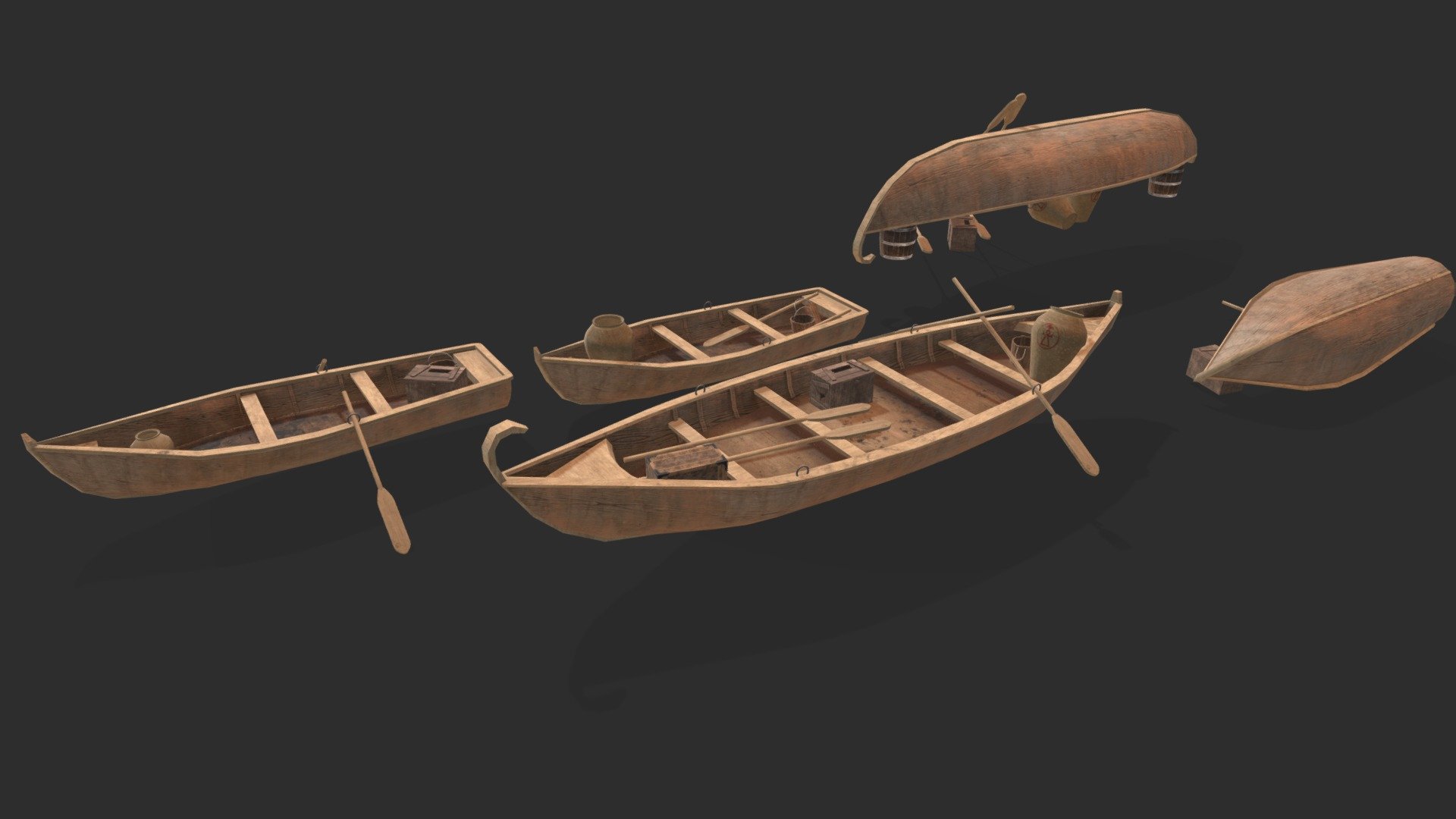 Greetings, community! —Medieval Fishing Boats. Immerse yourself in the enchanting world of bygone eras with these meticulously crafted vessels, fusing historical charm with maritime allure. Hope you enjoy this unique blend of the medieval and maritime! ⚓🏰 #3DBoats #MedievalMaritime - Wooden Boat pack - Download Free 3D model by hamza.benaissia 3d model