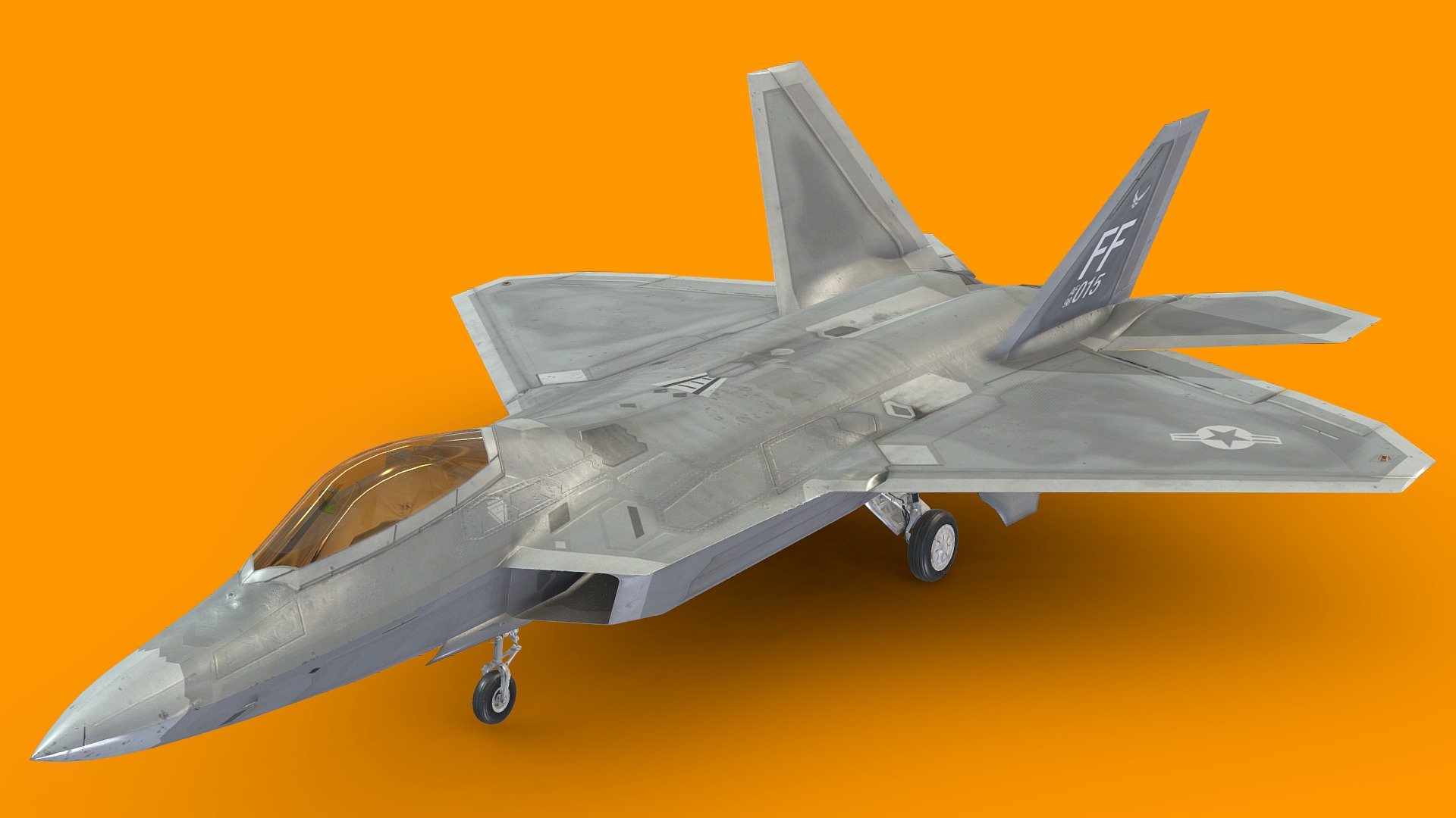 Updated version with texture adjustments to make it look more realistic.

The Lockheed Martin F-22 Raptor is an American single-seat, twin-engine, supersonic all-weather tactical stealth fighter aircraft developed for the United States Air Force (USAF).

The aircraft was designed as an air superiority fighter, but also incorporates ground attack, electronic warfare, and signals intelligence capabilities.

The aircraft first flew in 1997 and was variously designated F-22 and F/A-22 before it formally entered service in December 2005 as the F-22A. The program was cut to 187 production aircraft in 2009 due to high costs and the development of the more affordable and versatile F-35.

The fighter’s combination of stealth, aerodynamic performance, and mission systems enabled a leap in air combat capabilities and set the benchmark for its generation.

Render:
 - F-22 Raptor (Updated) - Fighter Jet - Free - Download Free 3D model by bohmerang 3d model