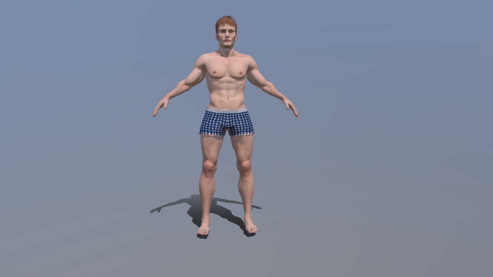 DAVID REALISTIC CHARACTER

-REALISTIC RIGGED CHARACTER
-HIGH QUALITY PBR TEXTURES APPLIED
- UV MAPPED TEXTURES
- RIGGED ,ANIMATED

POLYGON DETAILS:-


   *BODY       = 13100(POLY)---26200(TRI)---13286(VERT)--- 
   *EYE          =     640(POLY)----1280(TRI)-------648(VERT)---
   *TOUNGUE=     296(POLY)------592(TRI)-------309(VERT)--- 
   *TEETH      =   2421(POLY)----4842(TRI)------2642(VERT)---
   *HAIR         =   5499(POLY)----5499(TRI)------6444(VERT)---
   *SHORTS   =    606(POLY)-----1212(TRI)------ 648(VERT)---

   *TOTAL       =22562(POLY)---39625(TRI)----23977(VERT)---
 - DAVID - Buy Royalty Free 3D model by jasirkt 3d model
