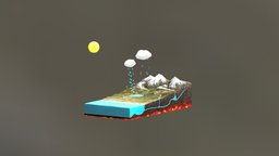Diorama Ciclo Del Agua (animated) 3dviewer, microsoft, diorama, water, animado, free, animated