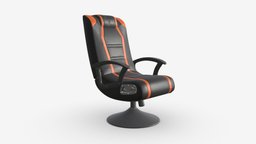 Gaming chair with integrated audio office, computer, armchair, gaming, comfortable, seat, equipment, play, furniture, audio, ergonomic, gamer, integrated, 3d, pbr, chair, interior