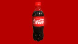 Coke 500ml Bottle drink, 3dart, coke, cocacola, soda, packshot, render, asset, bottle