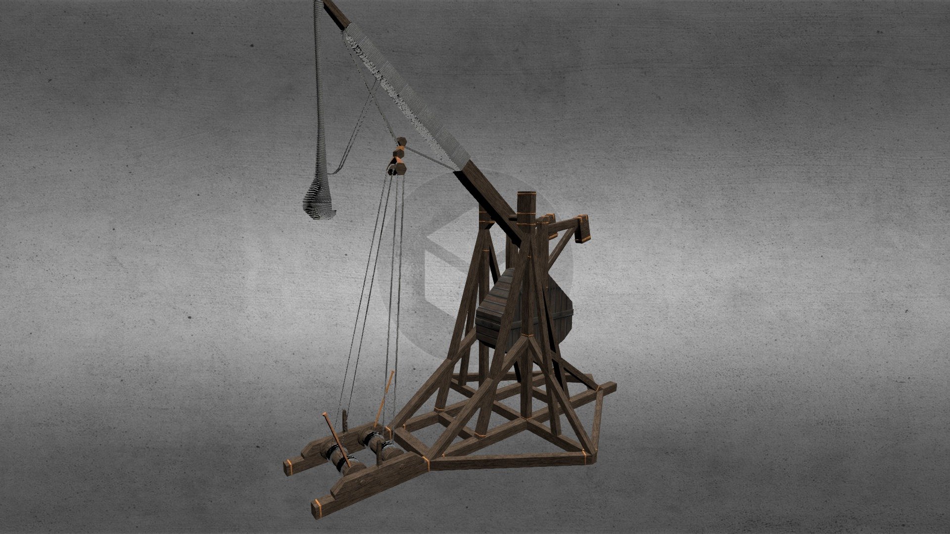Machine de guerre médiévale - Trébuchet - 3D model by crdp_caen 3d model