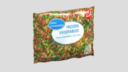 Frozen Vegetables Low Poly PBR food, collection, potatoes, supermarket, accessory, realistic, kitchen, tomato, vegetable, garlic, vegetables, corn, pepper, cabbage, onions, eggplant, carrots, basil, greens, parsley, 3d, pbr, low, poly, model