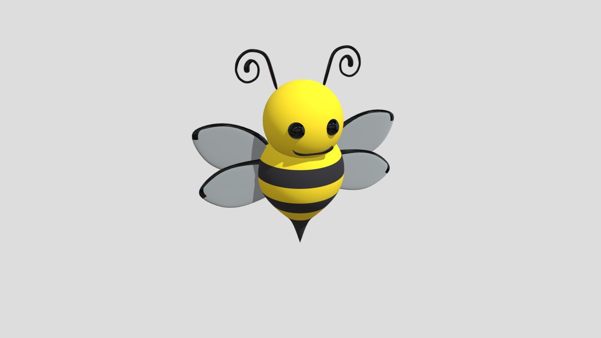A low poly cartoon style bee modeled in Blender 3d model