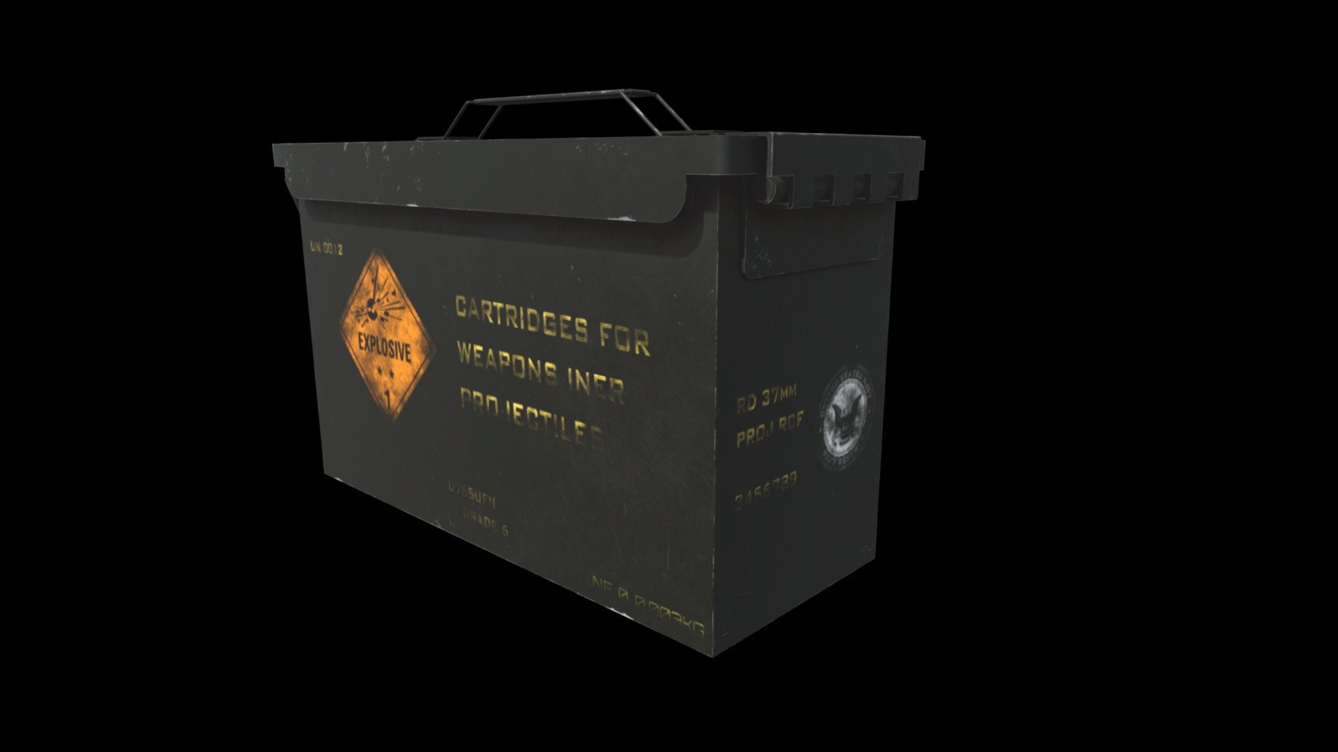 ammo box 
modelled in maya 
textured in substance painter - ammo box - 3D model by amie_m (@amie3) 3d model