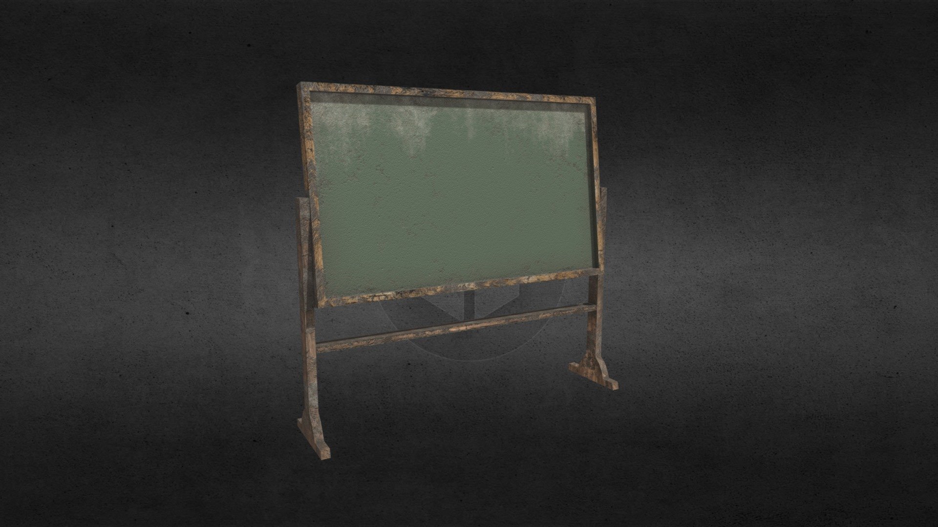 Old blackboard with dust, dirt and deteriorated. No animation avaliable 3d model