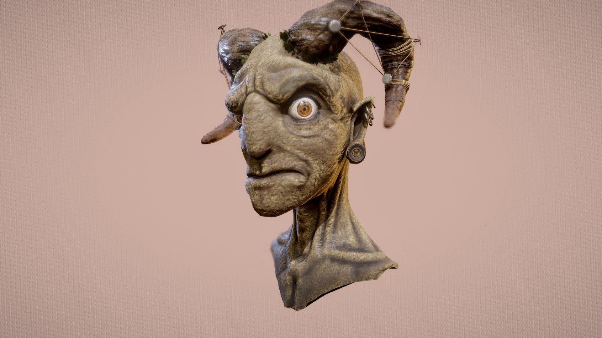 A somewhat&hellip;unfriendly satyr :D

modeled and animated in Blender,
more pictures: https://www.artstation.com/artwork/kDlWRl - Satyr - 3D model by Tom Breuer (@TomBreuer) 3d model