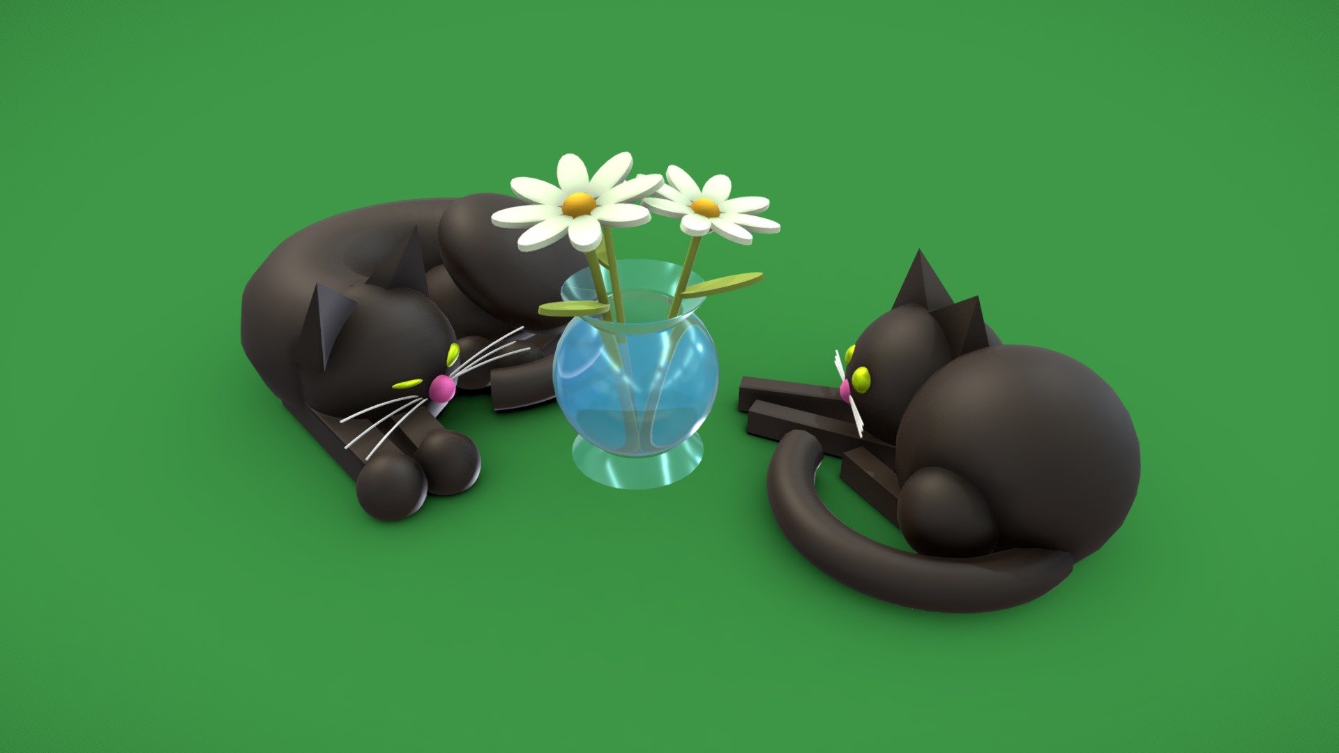 Two Variants Of Cats - 3D model by saveliymartyanov 3d model