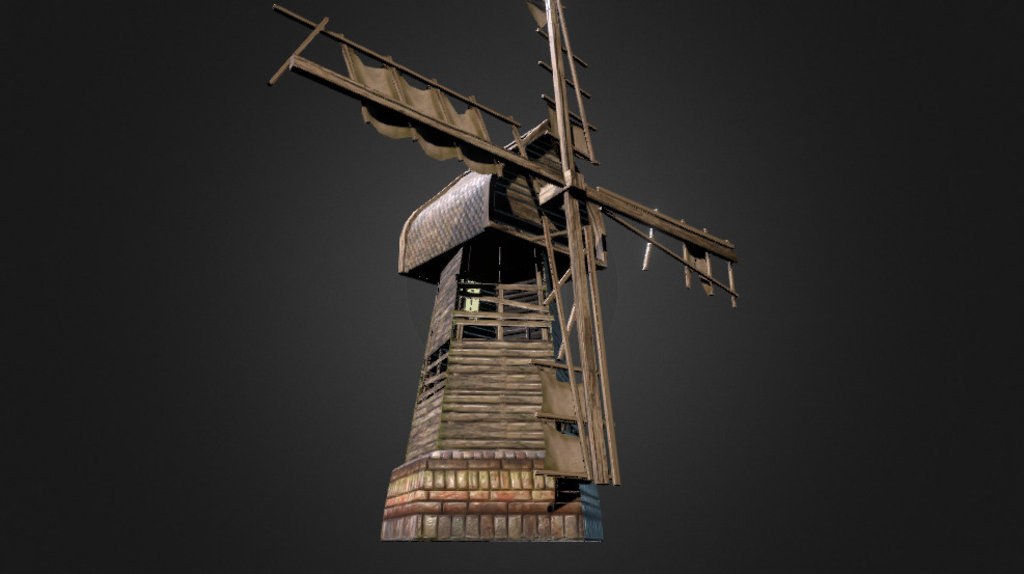 A small low-poly medieval style windmill, optimized for usage in mobile applications - Windmill - 3D model by Lowpolyme 3d model