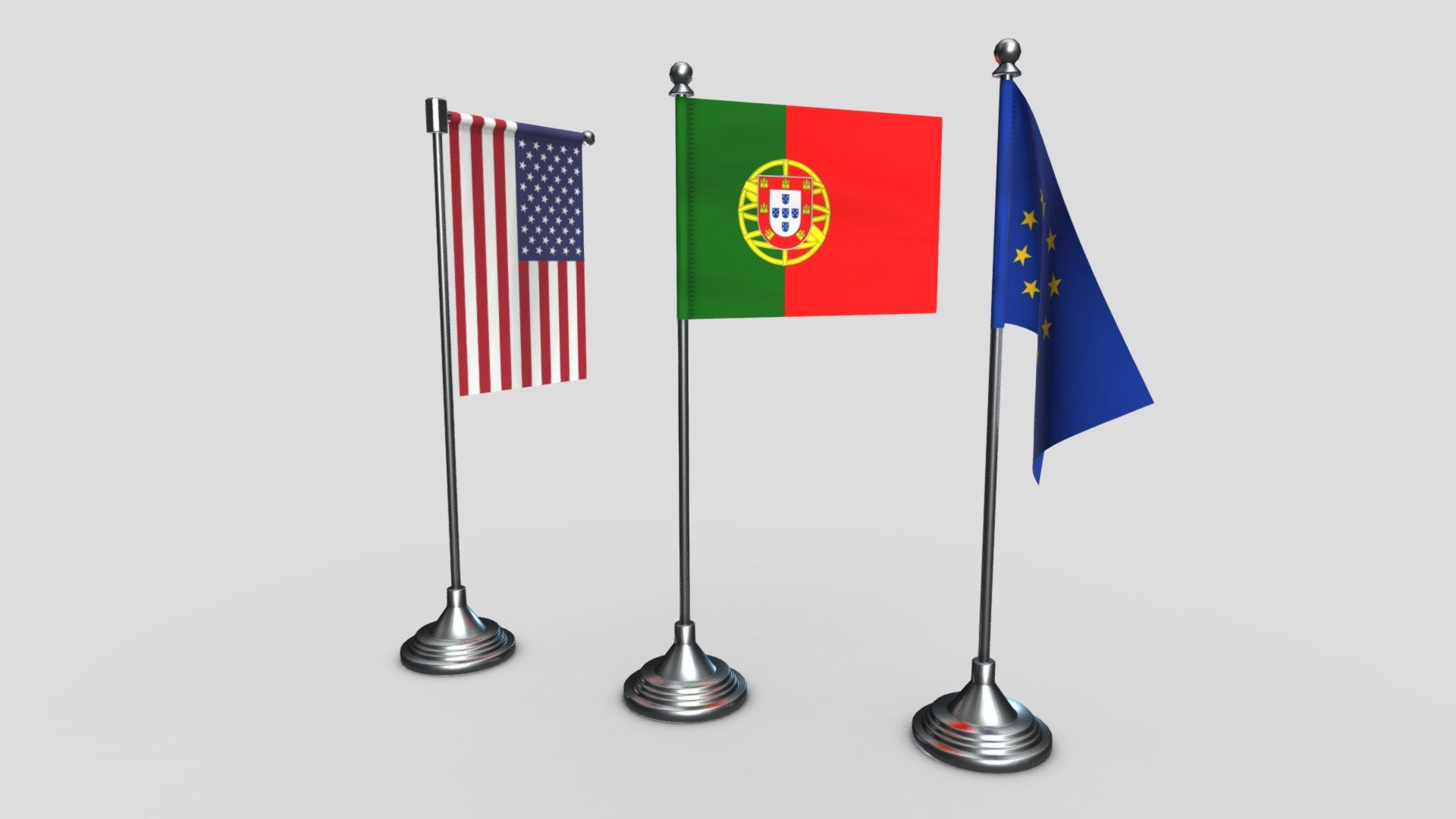 Desk Flag decoration.

Made in Blender and Substance Painter. Additional files include .c4d .blend .fbx .obj files and 4k textures.

If you enjoy this Model please leave a review or any kind of feedback in the coments.

Follow me on Twitter - Desk Flag - Buy Royalty Free 3D model by Unconid 3d model