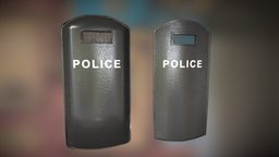 Police Shield PBR police, fight, law, riot, defend, protect, game, blender, pbr, military, gameasset, shield