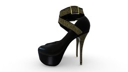 Female Cross Ankle Straps High Heel Shoes