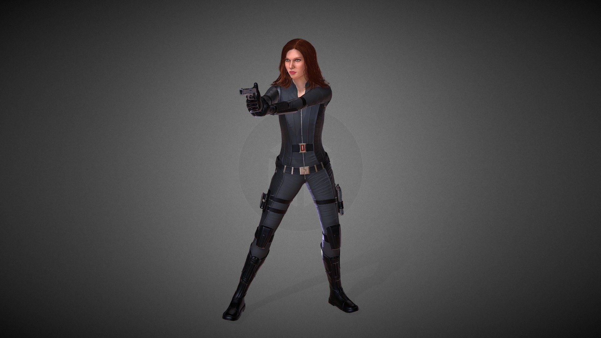 Here is my 3d model of Scarlett Johansson as Natasha Romanoff.
I did this RT character years ago inspired from the Captain America movie 2014
It's not one of my perfect works but still worth showing 3d model