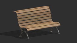 Bench 08 Generic Low Poly PBR Realistic wooden, style, plank, bench, exterior, rust, realtime, worn, vr, park, ar, dirty, outdoor, seating, realistic, old, iron, destroyed, lods, asset, pbr, lowpoly, design, street, gameready, moderm