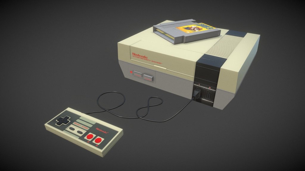 High poly and detailed Nintendo console with one controller and Super Mario Bros 3. 
Modeled with Autodesk 3dsMax 3d model