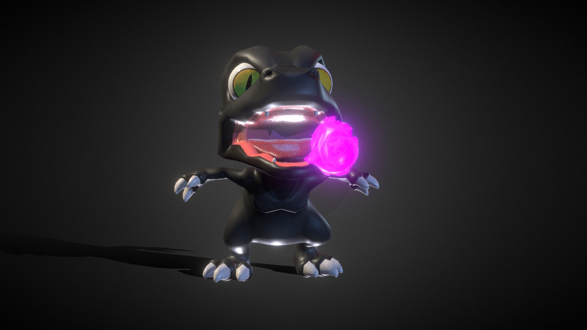 Black Agumon is Digital Monster. Level Rookie. Type Reptile. Attribute Virus 3d model