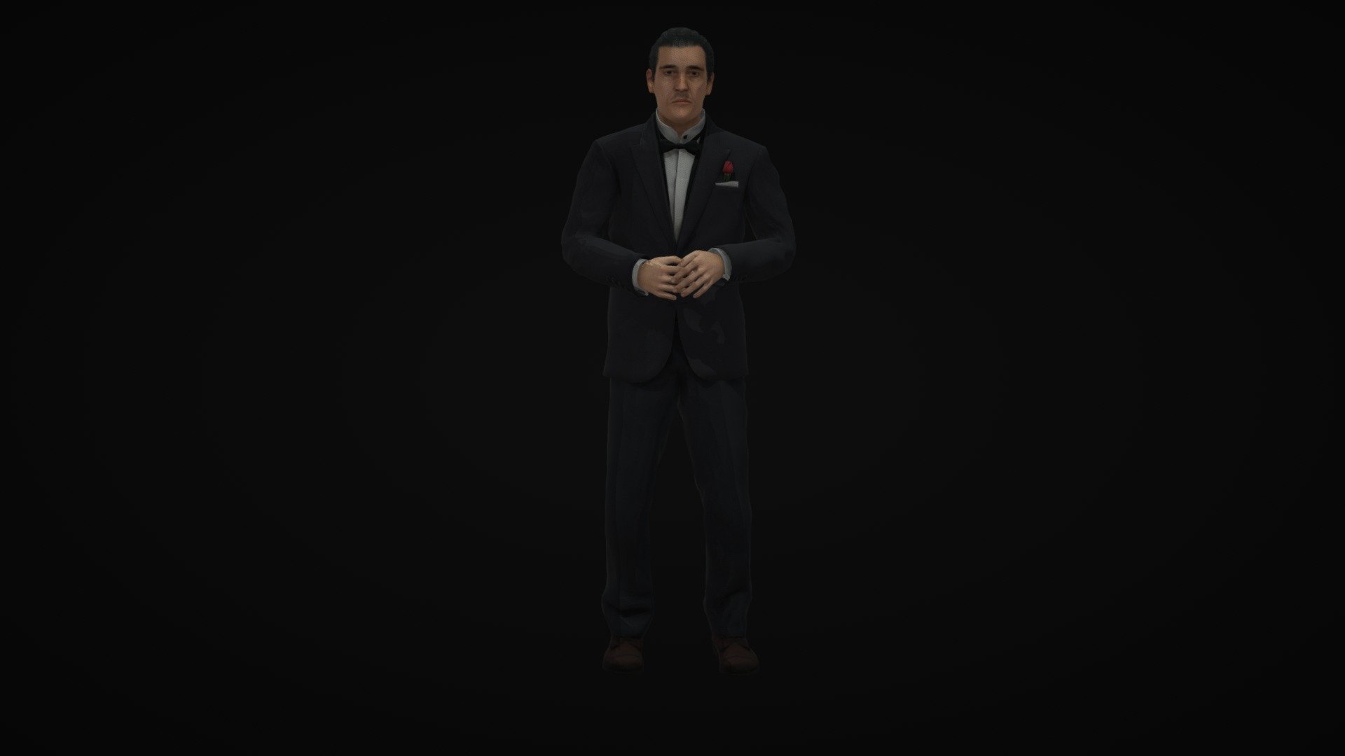 Godfather Vito Corleone 3d model.

Accompanies T pose 3d model