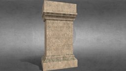 Roman Stele in Pupput rome, sculpting, engraving, carving, old, roman, sandstone, weathered, tunisia, pbr-texturing, substancepainter, architecture, photogrammetry, photoshop, 3dsmax, lowpoly, archaeology, stone, gameasset, free, history, gameready