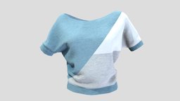 Female Off Shoulder Boat Neck Sweater short, neck, cute, winter, fashion, off, girls, top, clothes, gray, realistic, real, sweet, beautiful, sleeves, sweater, womens, shoulder, wear, female, blue, boat