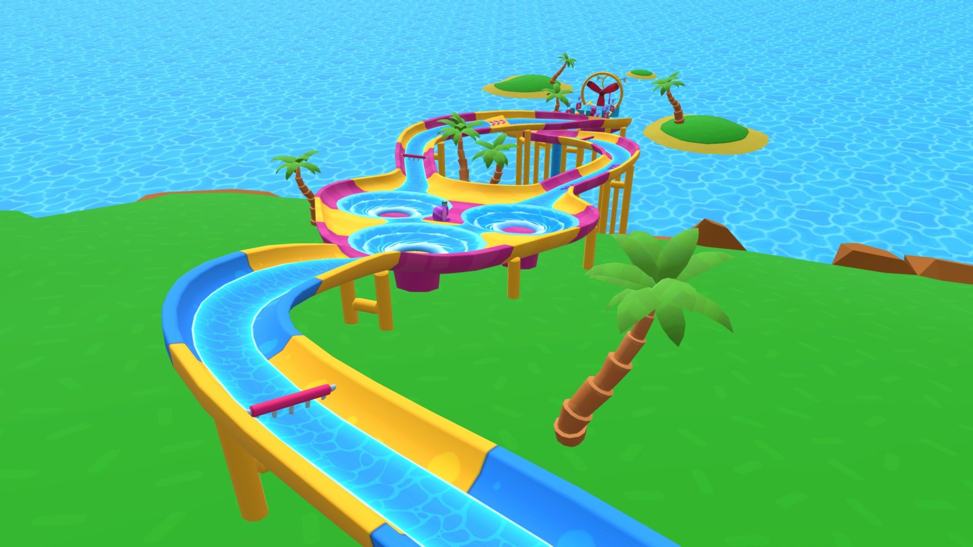 the most popular map behind block dash - stumble guys super slide - Download Free 3D model by amogusstrikesback2 3d model