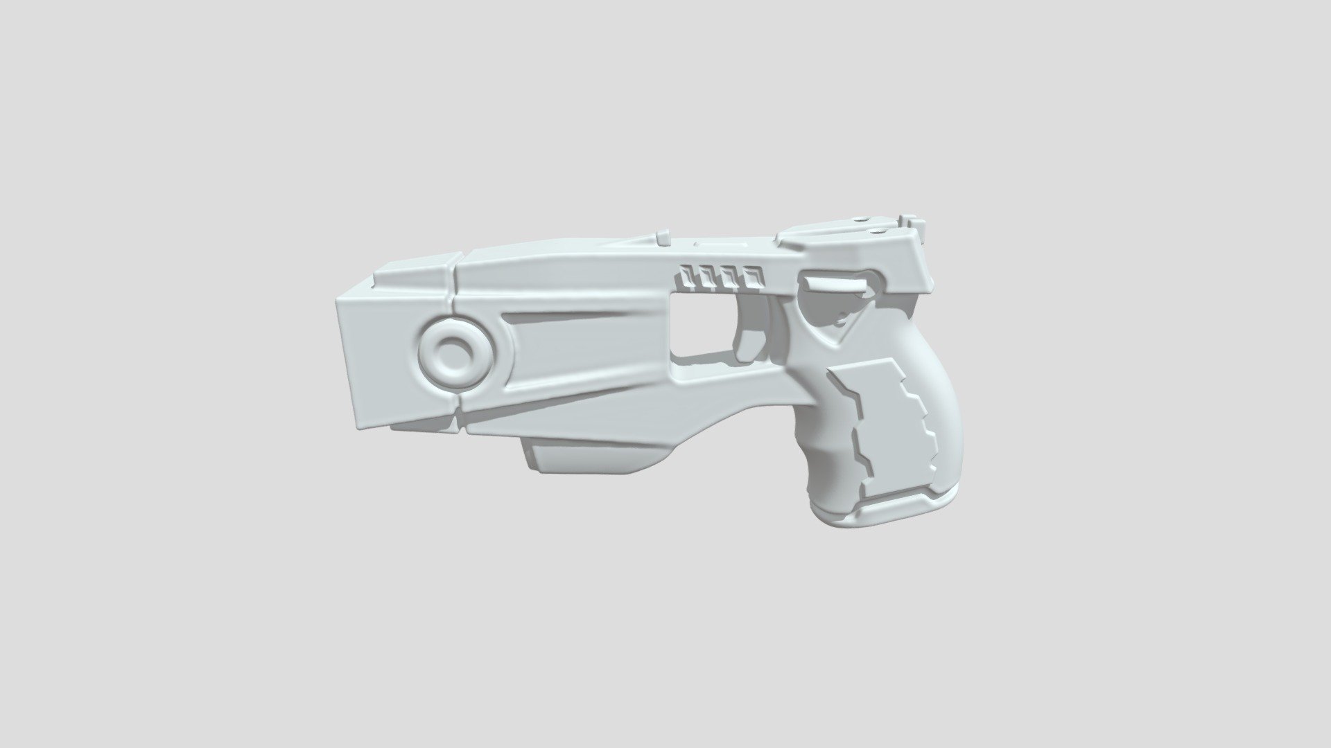 A high poly untextured 3d models of a teser. The taser is a pistol and if there are any problems go to Blender.org and edit the model. It is a tranquiliser pistol 3d model