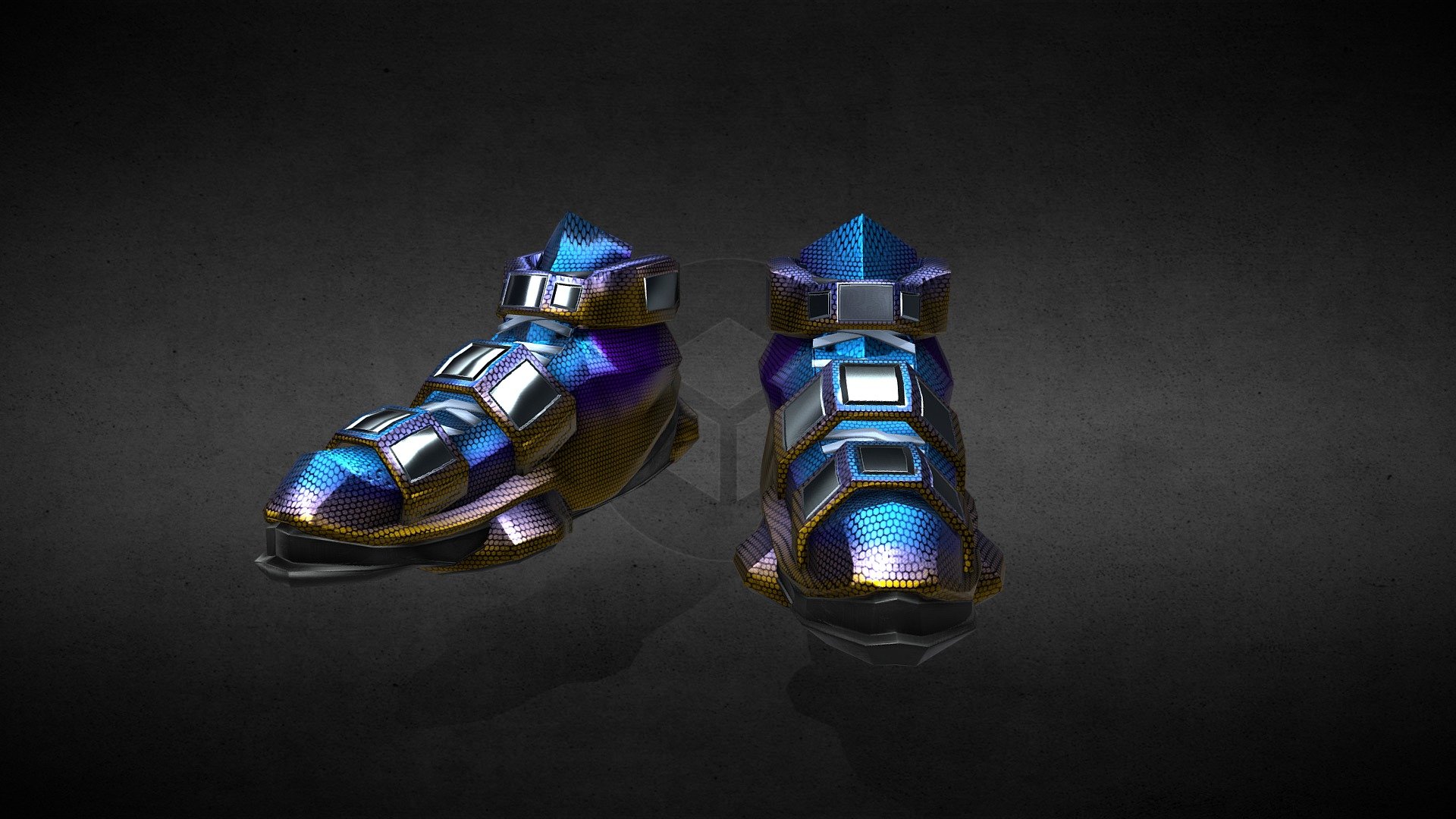 Low Poly futuristic shoes for realtime rendering, VR, AR, etc - Futuristic Cyber Shoes - Buy Royalty Free 3D model by Anthony Pilcher (@AnthonyPilcher) 3d model