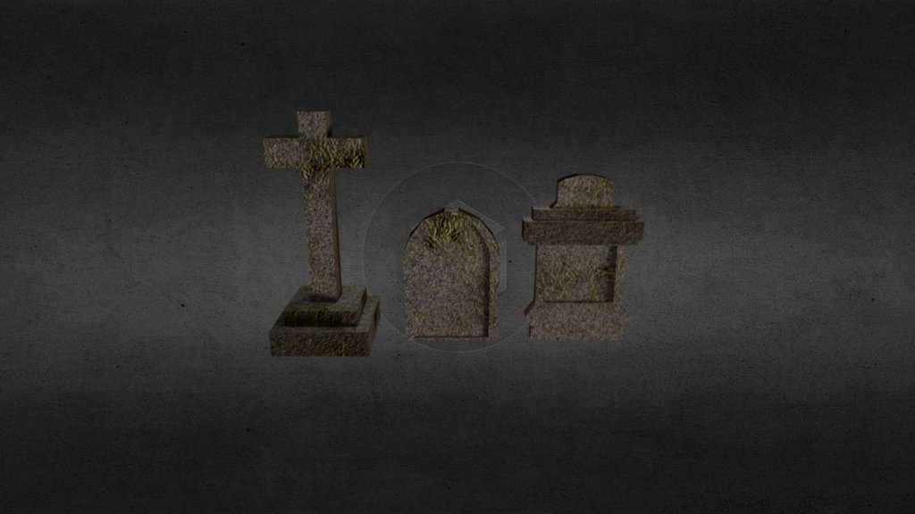 Simple tombs created for /r/daily3d to build a graveyard scene. The complete scene was this 3d model