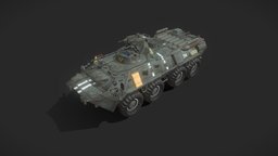 BTR-82 APC armored, soviet, btr, russian, rts, apc, vehicle, lowpoly, military, gameasset, gameready