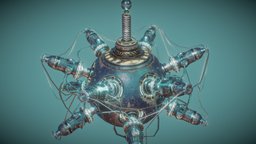 Tesla Orb trap, metal, max, game-ready, subd, substance, weapon, maya, game, photoshop, 3dsmax, pbr, substance-painter, 3ds