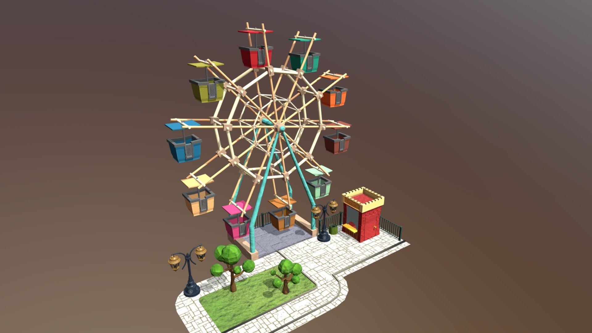 Ferris Wheel - 3D model by ragomuay 3d model