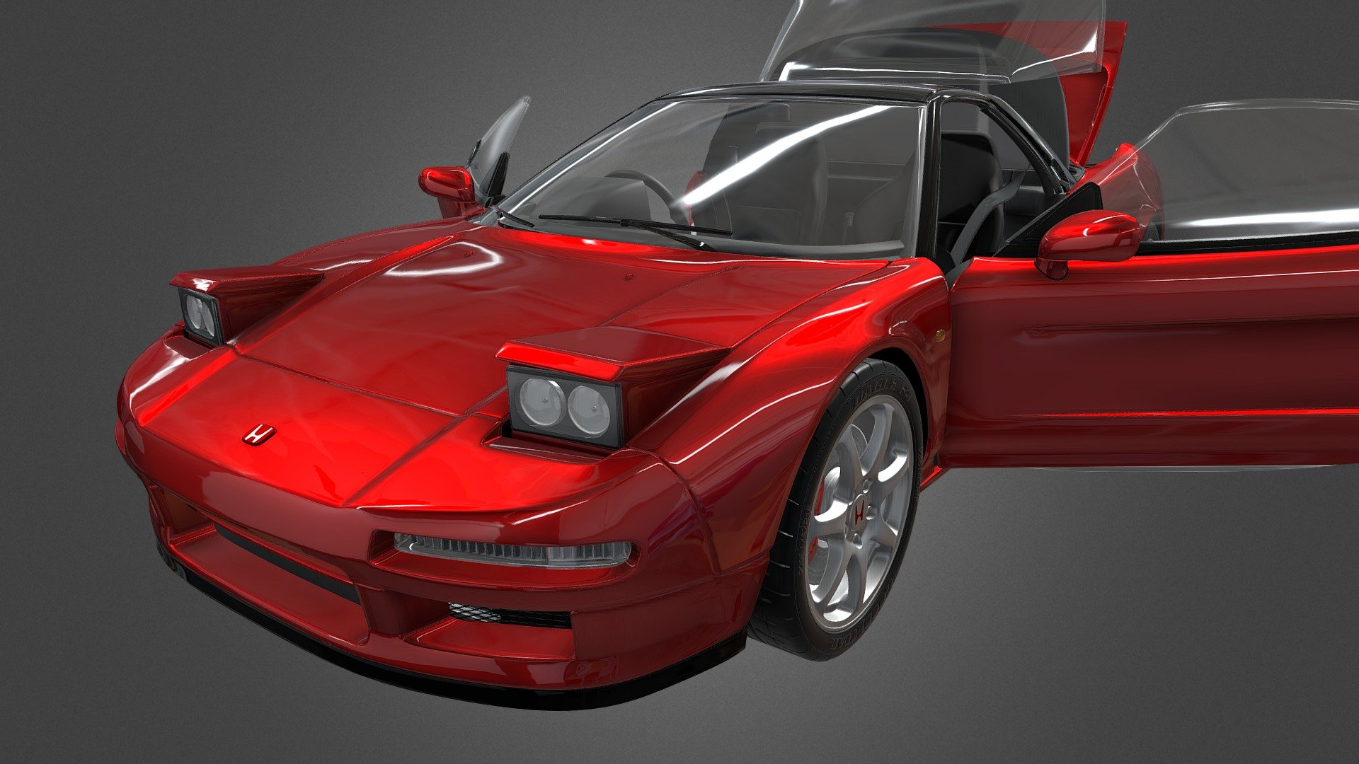 Model made for visualisation purposes.

This is a very detailed model of the 1st gen NSX Type-R. 
Its pretty much 100% finished, but there is always room for improvement and I'll continue to update it.
I didnt reduce the polycount yet 3d model
