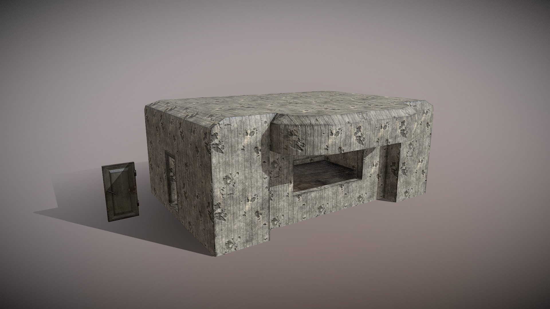 War Bunker, 1 - 2048 Material , directx normalmap to fill warscene with. Door is loose so it can be coded to be used if wished.. enjoy - Bunker One - Buy Royalty Free 3D model by Thunder (@thunderpwn) 3d model