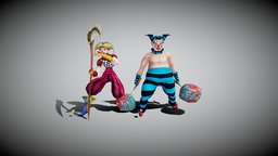 Clown monster unicorn, rpg, clown, demon, pack, game-asset, lowpoly-3dsmax, low-poly-character, asset, game, lowpoly, model, monster